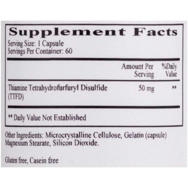 Allithiamine (Vitamin B1) 50 mg 60 caps. * Ecological Formulas Supplement - Conners Clinic